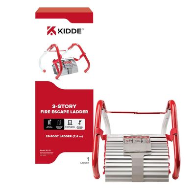 Kidde Fire Escape Ladder, 3-Story Rope Ladder, Extends to 25-Feet, Anti-Slip Rungs