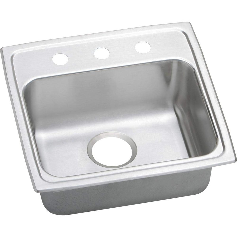 Elkay LRADQ1919653 18 Gauge Stainless Steel 19.5" x 19" x 6.5" Single Bowl Top Mount Kitchen Sink,