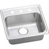 Elkay LRADQ1919653 18 Gauge Stainless Steel 19.5" x 19" x 6.5" Single Bowl Top Mount Kitchen Sink, view 1