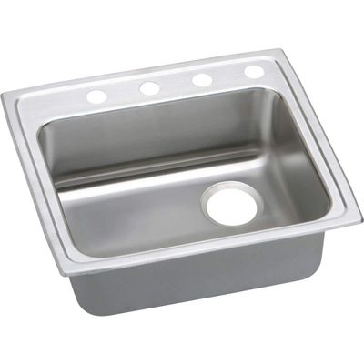 Elkay LRAD221955R1 1-Hole Gourmet 19-1/2-Inch x 22-Inch Single Basin Drop-Inch Stainless Steel Kitchen Sink