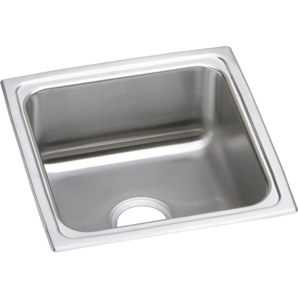 Elkay LFR1717 18 Gauge Stainless Steel 17" x 17.5" x 7.625" Single Bowl Top Mount Kitchen Sink