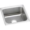 Elkay LFR1717 18 Gauge Stainless Steel 17" x 17.5" x 7.625" Single Bowl Top Mount Kitchen Sink view 1