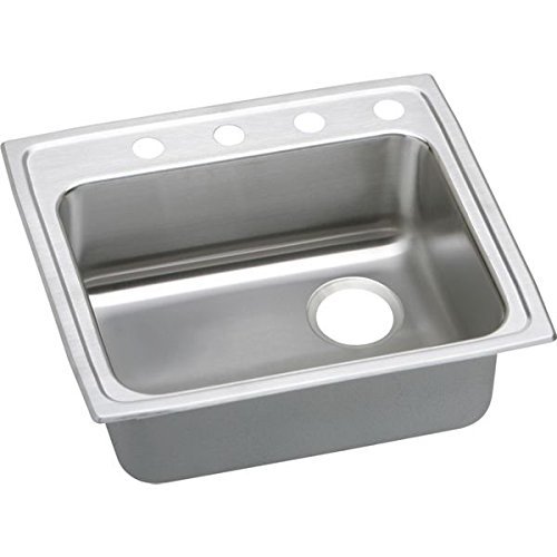 Elkay LRAD221965R2 2 Hole Gourmet Lustertone 22" x 19-1/2" Single Basin Top Mount Stainless Steel Kitchen Sink