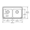 Elkay LRADQ3319603 18 Gauge/33" x 19.5" x 6" Double Bowl Top Mount Kitchen 3 Faucet Holes Sink, Stainless Steel view 2
