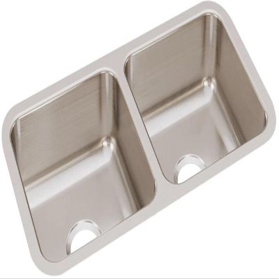 Elkay Lustertone ELUH3116 Equal Double Bowl Undermount Stainless Steel Kitchen Sink