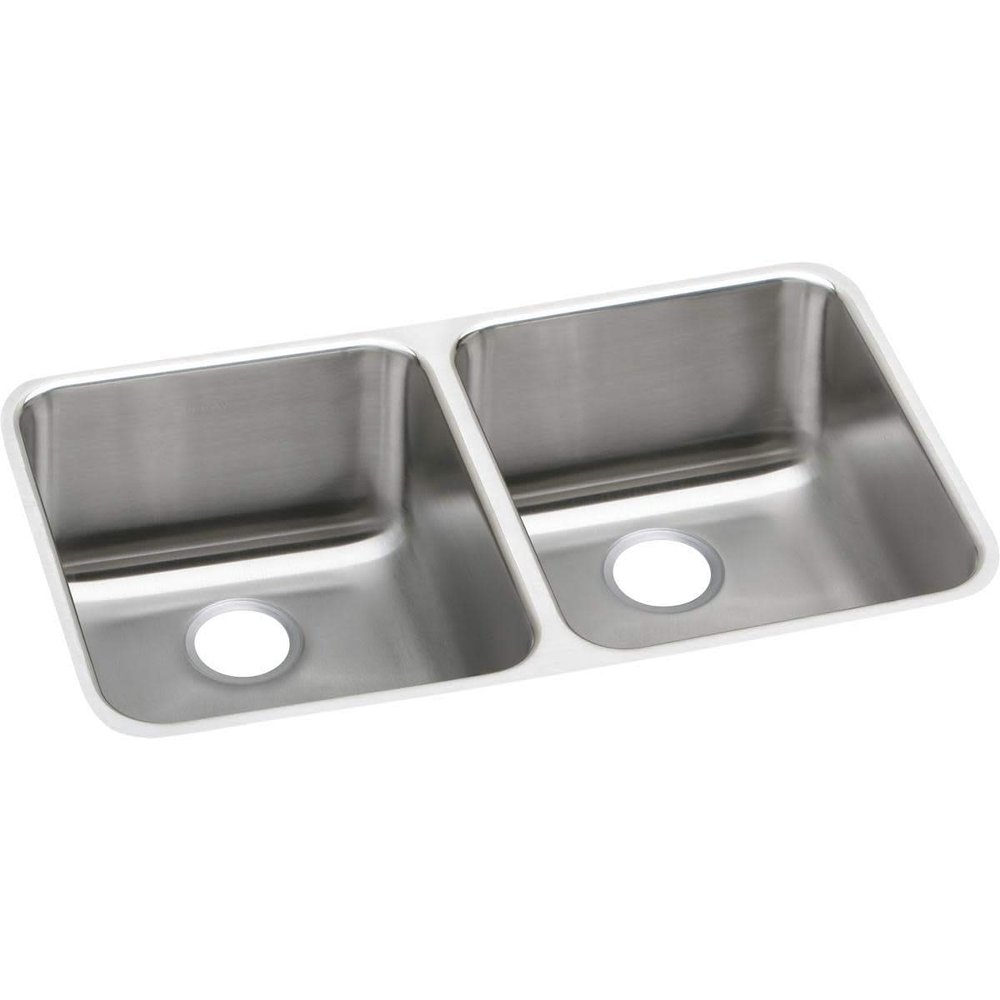 Elkay ELUH311810R Gourmet Stainless Steel Double Basin Under Mount Kitchen Sink, 30-3/4" x 18-1/2"/36"