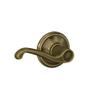 Schlage F10 V FLA 609 Flair Door Lever, Hall & Closet Passage Lock, Antique Brass view 1