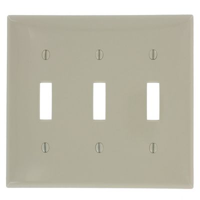 Leviton 3-Gang Toggle Device Switch Wallplate, 80711-I, Ivory