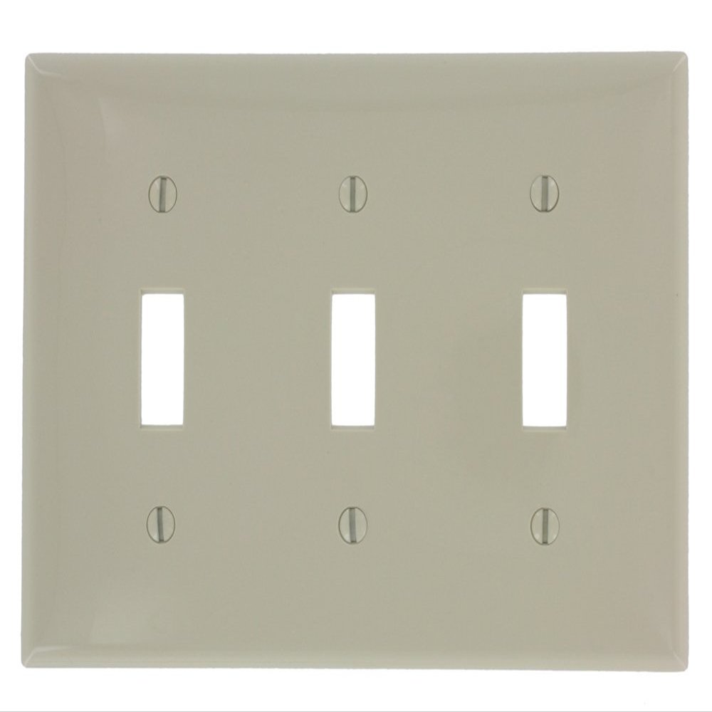 Leviton 3-Gang Toggle Device Switch Wallplate, 80711-I, Ivory
