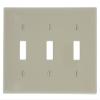 Leviton 3-Gang Toggle Device Switch Wallplate, 80711-I, Ivory view 1