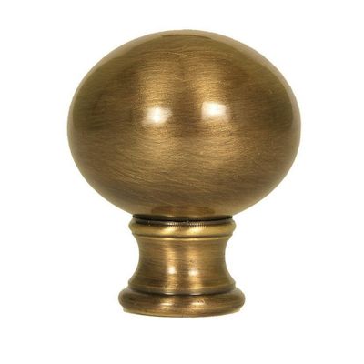 Solid Antique Brass Sphere Lamp Finial 1.75"h