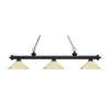 Riviera - 3 Light Island/Billiard in Billiard Style - 13.75 Inches Wide by 13 Inches High-Matte Black Finish-Golden Mott view 1