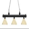 Riviera - 3 Light Island/Billiard in Billiard Style - 13.75 Inches Wide by 13 Inches High-Matte Black Finish-Golden Mott view 2
