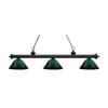 Riviera - 3 Light Island/Billiard in Billiard Style - 14.25 Inches Wide by 14.25 Inches High-Matte Black Finish-Green Gl view 1