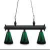 Riviera - 3 Light Island/Billiard in Billiard Style - 14.25 Inches Wide by 14.25 Inches High-Matte Black Finish-Green Gl view 2