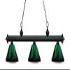 Riviera - 3 Light Island/Billiard in Billiard Style - 14.25 Inches Wide by 14.25 Inches High-Matte Black Finish-Green Gl view 3