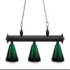 Riviera - 3 Light Island/Billiard in Billiard Style - 14.25 Inches Wide by 14.25 Inches High-Matte Black Finish-Green Gl view 4
