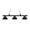 Riviera - 3 Light Island/Billiard in Billiard Style - 14.25 Inches Wide by 14.25 Inches High-Matte Black Finish-Smoke Sh view 1