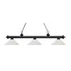 Riviera - 3 Light Island/Billiard in Billiard Style - 13.75 Inches Wide by 13 Inches High-Matte Black Finish-White Linen view 1