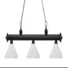 Riviera - 3 Light Island/Billiard in Billiard Style - 13.75 Inches Wide by 13 Inches High-Matte Black Finish-White Linen view 2