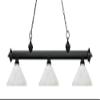 Riviera - 3 Light Island/Billiard in Billiard Style - 13.75 Inches Wide by 13 Inches High-Matte Black Finish-White Linen view 3