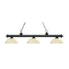 Riviera - 3 Light Island/Billiard in Craftsman Style - 13.5 Inches Wide by 12.75 Inches High-Matte Black Finish-Golden M view 1
