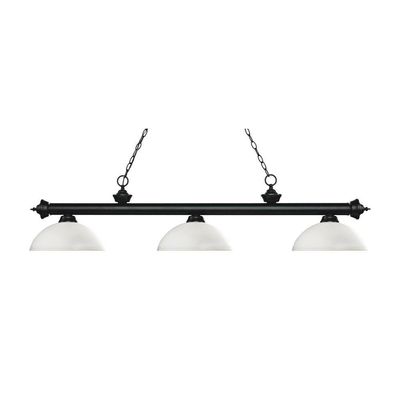 Riviera - 3 Light Island/Billiard in Craftsman Style - 13.5 Inches Wide by 12.75 Inches High-Matte Black Finish-Matte Op