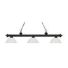 Riviera - 3 Light Island/Billiard in Craftsman Style - 13.5 Inches Wide by 12.75 Inches High-Matte Black Finish-White Li view 1