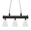Riviera - 3 Light Island/Billiard in Craftsman Style - 13.5 Inches Wide by 12.75 Inches High-Matte Black Finish-White Li view 2