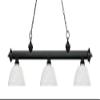 Riviera - 3 Light Island/Billiard in Craftsman Style - 13.5 Inches Wide by 12.75 Inches High-Matte Black Finish-White Li view 3