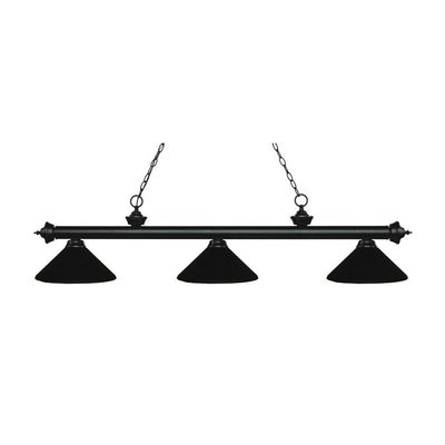 Riviera - 3 Light Island/Billiard in Billiard Style - 16 Inches Wide by 13.5 Inches High-Matte Black Finish-Matte Black