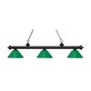 Riviera - 3 Light Island/Billiard in Billiard Style - 14.25 Inches Wide by 14.25 Inches High-Matte Black Finish-Green Sh view 1