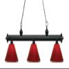 Riviera - 3 Light Island/Billiard in Billiard Style - 14.25 Inches Wide by 14.25 Inches High-Matte Black Finish-Red Shad view 2