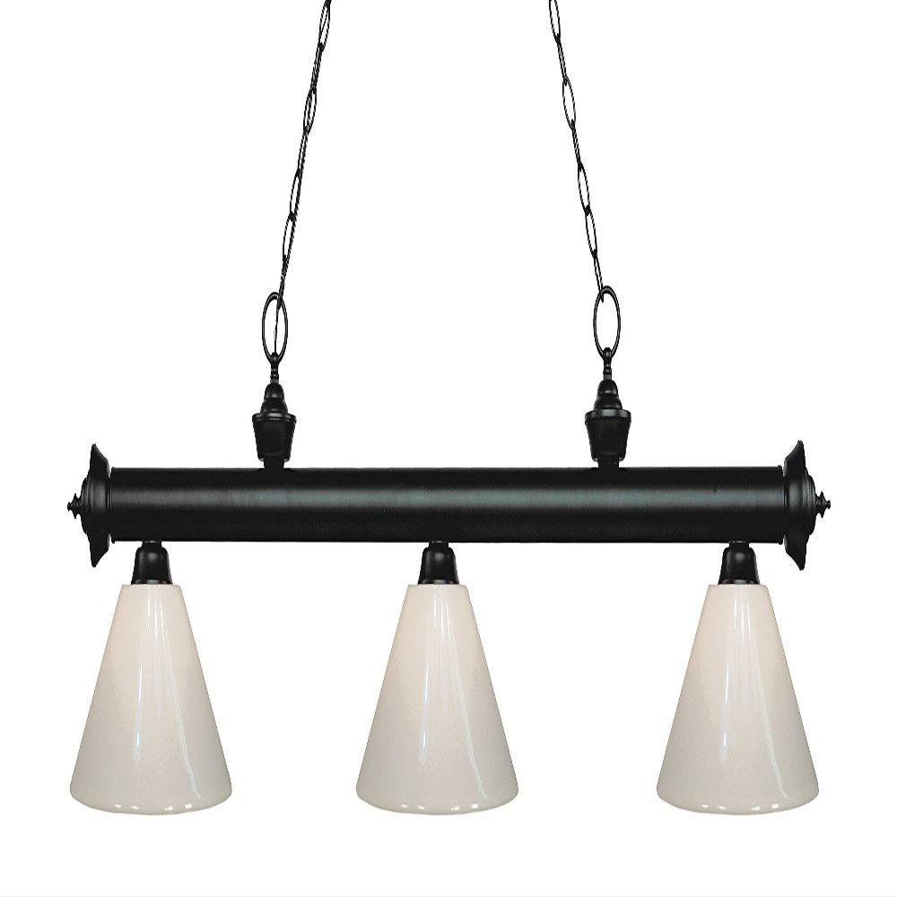 Z-Lite 200-3MB-PWH 3 Billiard Light, Matte Black