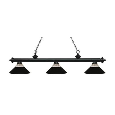 Riviera - 3 Light Island/Billiard in Billiard Style - 14.25 Inches Wide by 14.75 Inches High-Matte Black Finish-Matte Bl