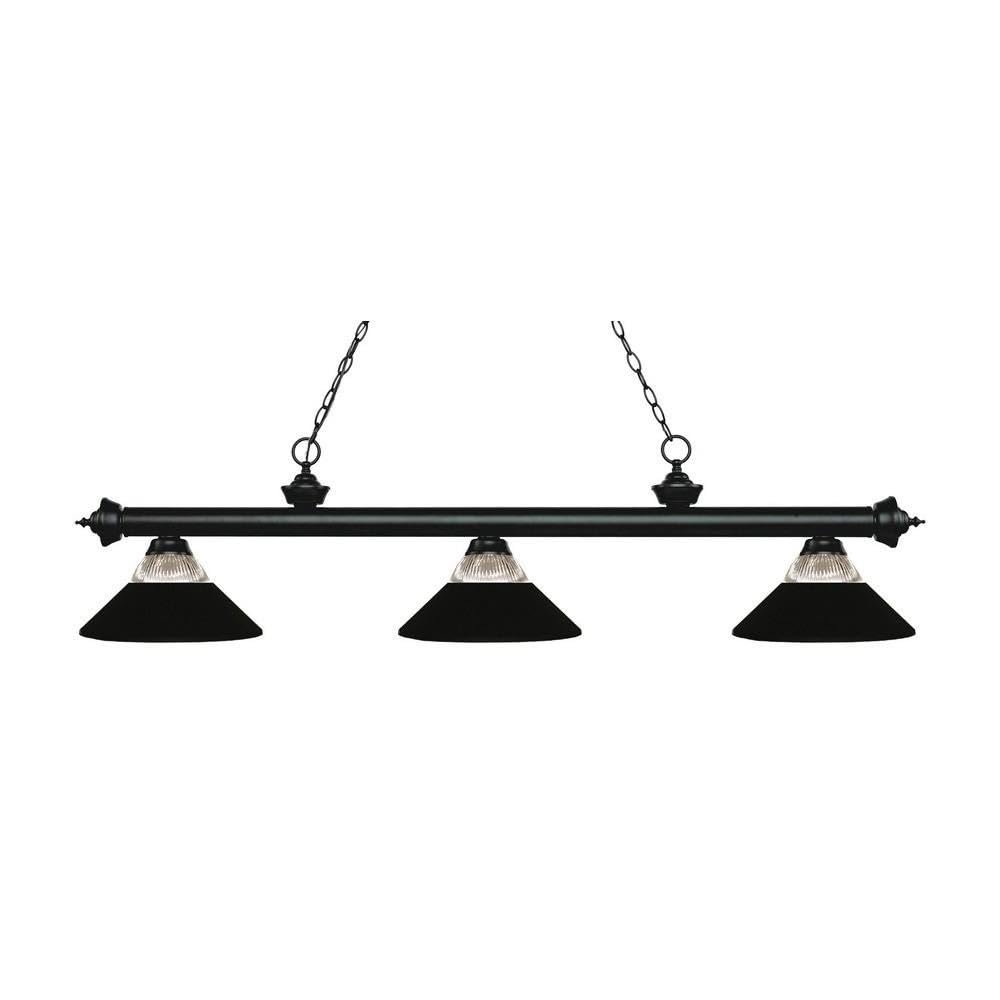 Riviera - 3 Light Island/Billiard in Billiard Style - 14.25 Inches Wide by 14.75 Inches High-Matte Black Finish-Matte Bl