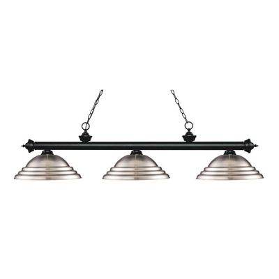 Riviera - 3 Light Island/Billiard in Billiard Style - 16 Inches Wide by 13.25 Inches High-Matte Black Finish-Brushed Nic
