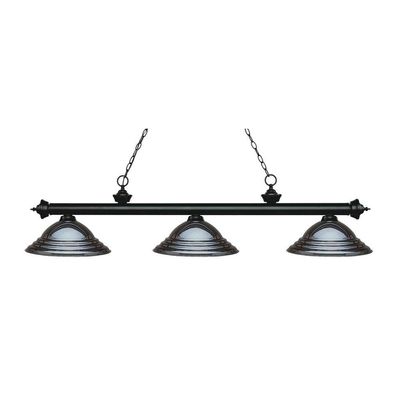 Riviera - 3 Light Island/Billiard in Billiard Style - 16 Inches Wide by 13.25 Inches High-Matte Black Finish-Gun Metal S