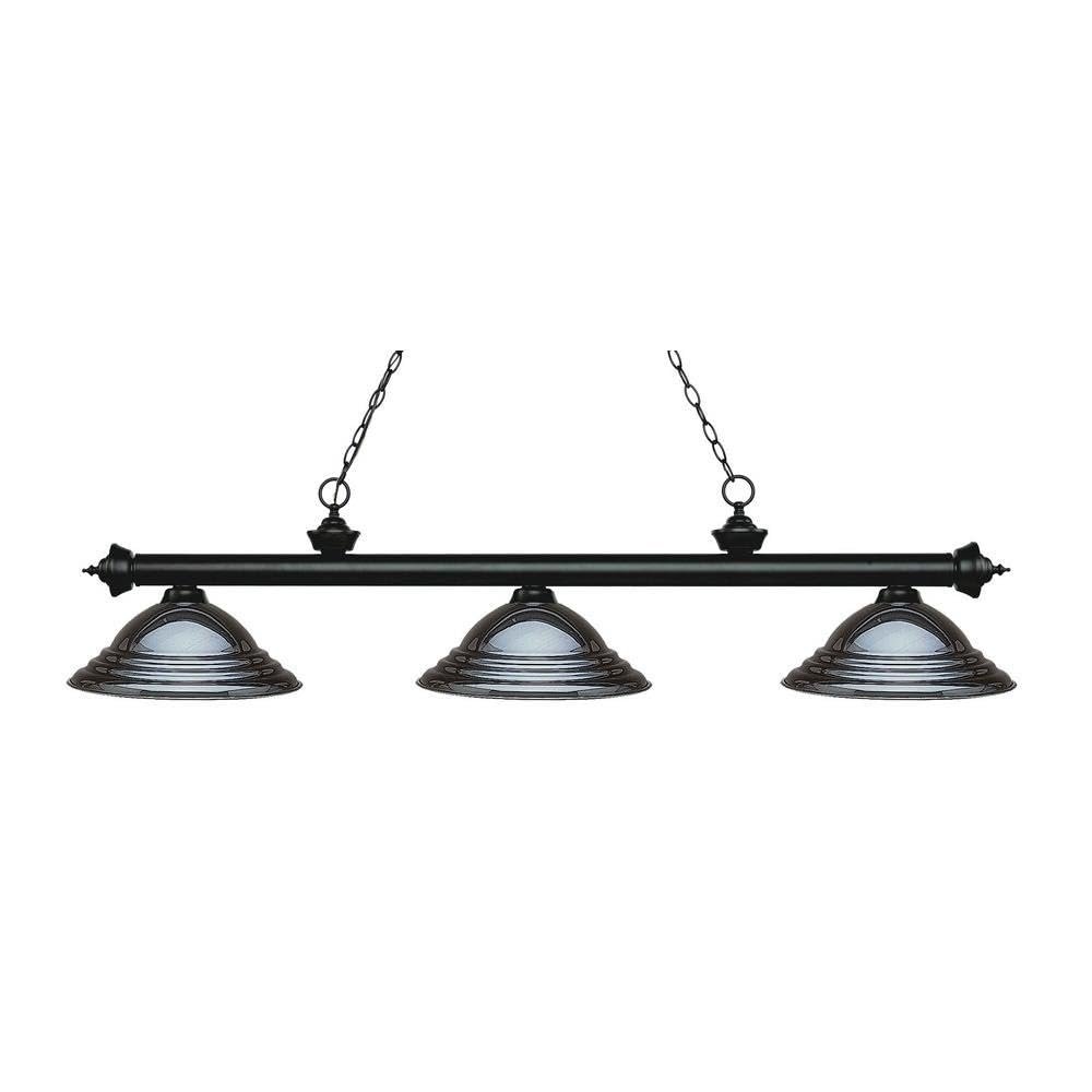 Riviera - 3 Light Island/Billiard in Billiard Style - 16 Inches Wide by 13.25 Inches High-Matte Black Finish-Gun Metal S
