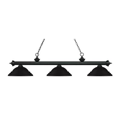Riviera - 3 Light Island/Billiard in Billiard Style - 16 Inches Wide by 13.25 Inches High-Matte Black Finish-Matte Black