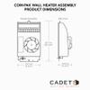 Cadet Com-Pak Electric Wall Heater Assembly Only Without Thermostat (Model: CS101, Part: 67515), 3412 BTU, 120 Volt, 1000 Watt view 3