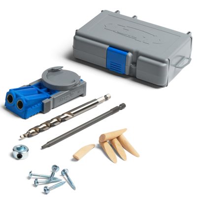 Kreg R3 Jr. Pocket-Hole Jig System - Portable Kreg Pocket-Hole Jig - Easy Clamping & Adjusting - Includes Positioning Sliders - For Materials 1/2" to 1 1/2" Thick
