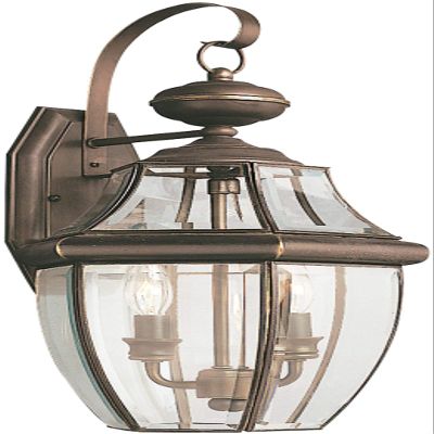 Generation Lighting 8039EN-71 Traditional Two Light Outdoor Wall Lantern from Lighting-Lancaster Collection in Brass Finish, Antique Bronze