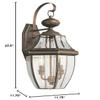 Generation Lighting 8039EN-71 Traditional Two Light Outdoor Wall Lantern from Lighting-Lancaster Collection in Brass Finish, Antique Bronze view 3