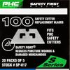 Pacific Handy Cutter SP017 Safety Point Blade for phc Safety Cutters, Pack of 100, Sharp Edge, Point Razor Blades for Injury Reduction, Cuts Boxes, Cardboard, Tape, Plastic Straps, and More view 4
