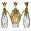 Hinkley Plantation Medium Three Light Bath Vanity - Pineapple Motif, 1-Light, Clear Optic Glass, Brass - Burnished Brass Finish view 1