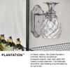 Hinkley Plantation Small Single Light Bath Vanity Sconce - Pineapple Motif, 1-Light, Clear Optic Glass - Polished Antique Nickel Finish view 4