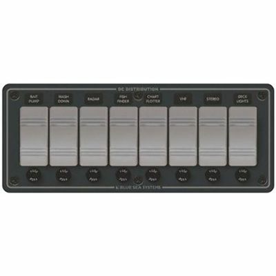 Blue Sea Systems 8261 Contura Water Resistant 12V DC Panel - 8 Position