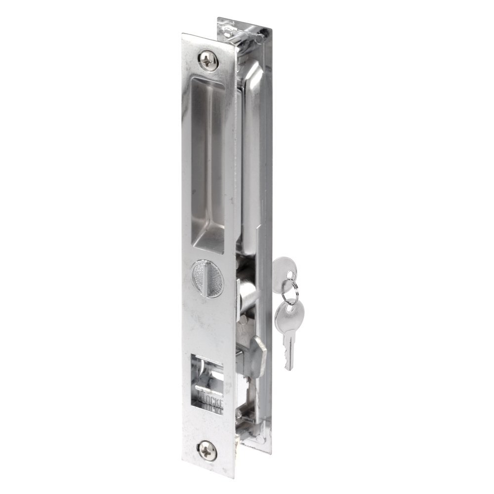 Slide-Co 14416 Chrome Plated Flush Locking, Keyed, Door Handle Set (Single Pack)
