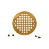 Jones Stephens 4" Polished Brass Round Cast Coverall Strainer view 1